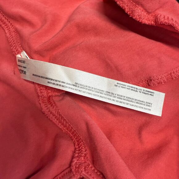 FP Movement Short Sleeve Oversized Top Shirt Coral Red V-Back Pockets Size L - Picture 6 of 7